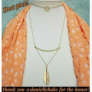 *NWT Gold 2 in 1 choker & necklace combo